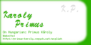 karoly primus business card